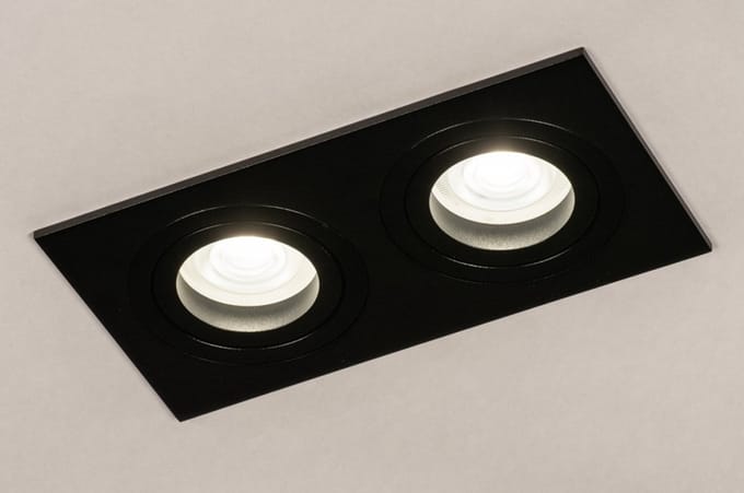 Lumidora Inbouwspot 74613 - AURORA - 2 Lichts - GU10 - Zwart - Metaal