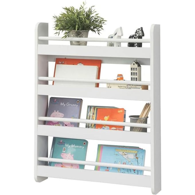 SoBuy KMB08-K-W Boekenplank - Witte Kinderplank van Houtcomposiet