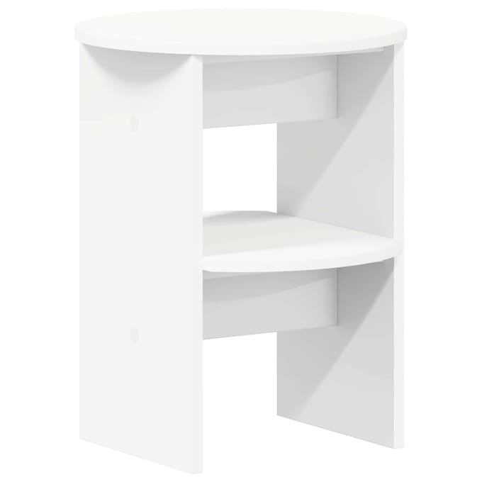 vidaXL - Bijzetkast - Wit - Ø40 - x - 50 - cm - Geconstrueerd - hout