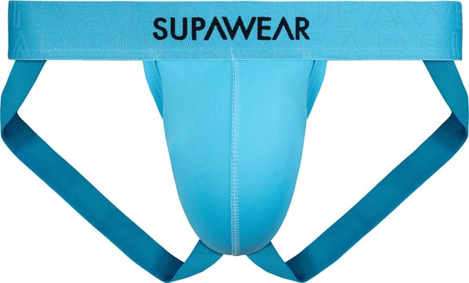 SUPAWEAR Neon Jockstrap Neon Blue - MAAT L - Heren Ondergoed - Jockstrap voor Man - Mannen Jock