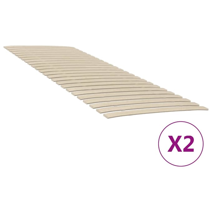 vidaXL - Lattenbodem - met - 48 - latten - 2 - stuks - 80x200 - cm