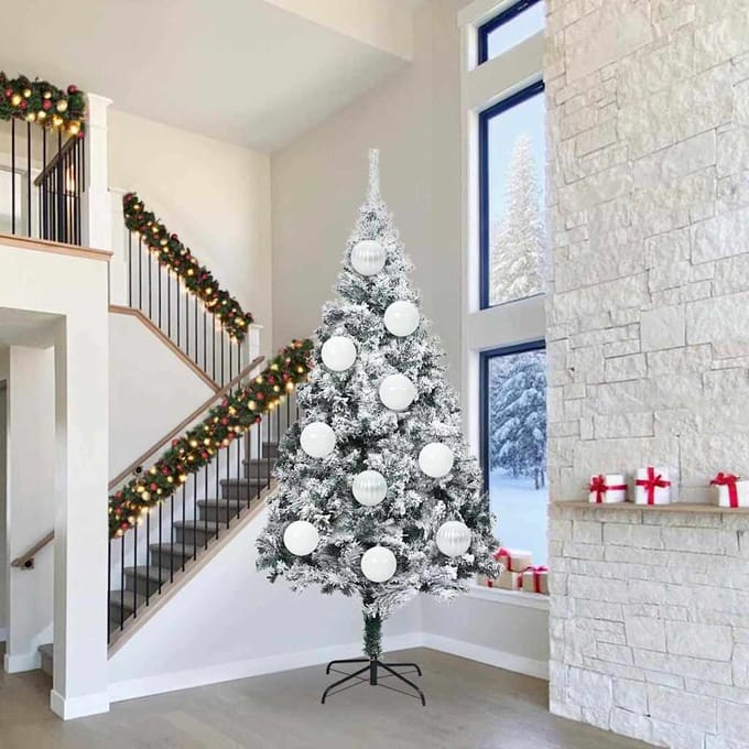 vidaXL - Kerstbal - Set - XXL - 3 - st - Wit - Ø - 25 - cm - Kunststof