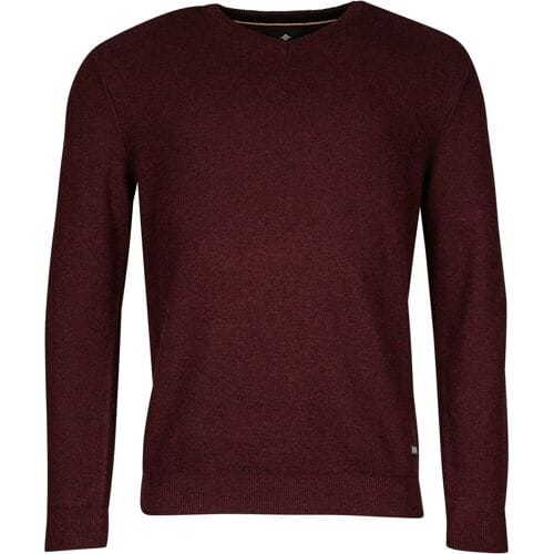 Baileys Trui V-Neck Cotton Structure Knit Aubergine / male