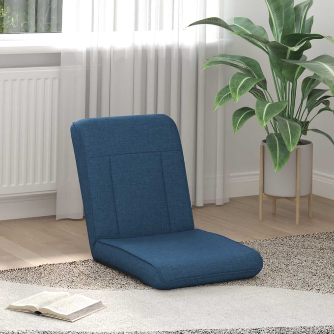 vidaXL - Verstelbare - vloostoel - Blauw - Stof