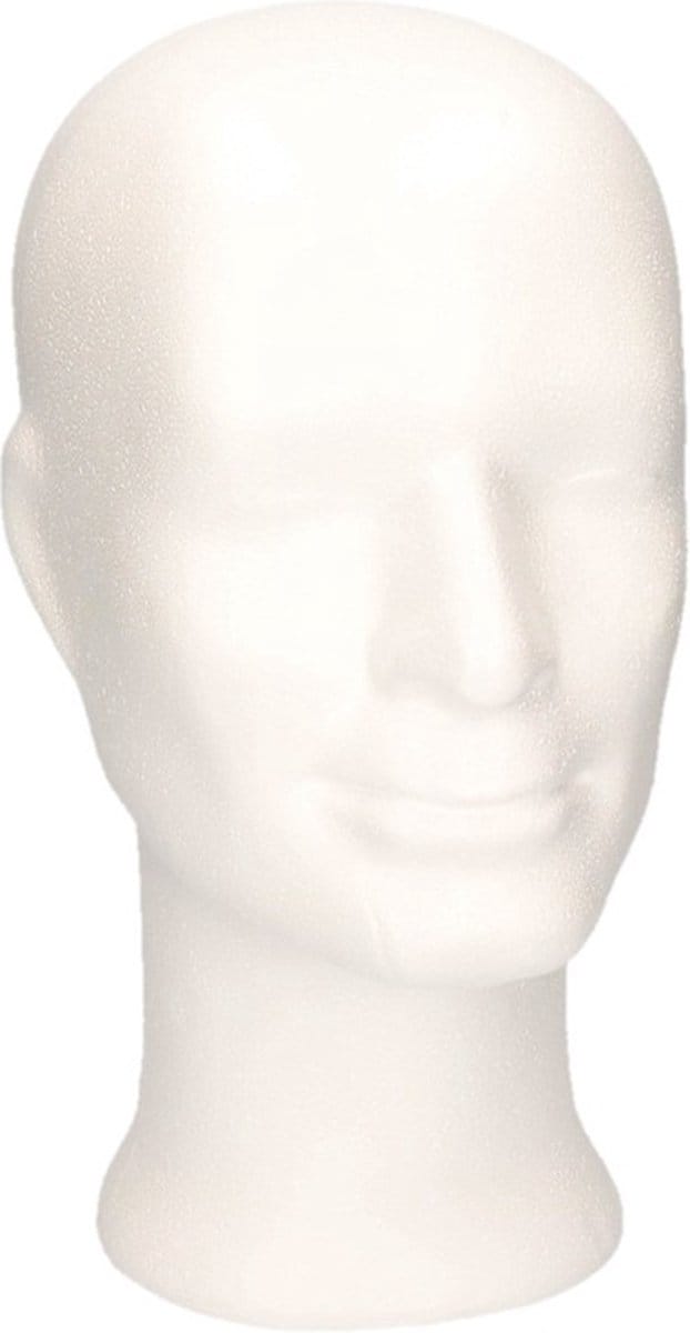 Piepschuim hoofd/kop - wit - 33 cm - man/jongen - Hobby/DIY materiaal - Pashoofd/paspop hoofd