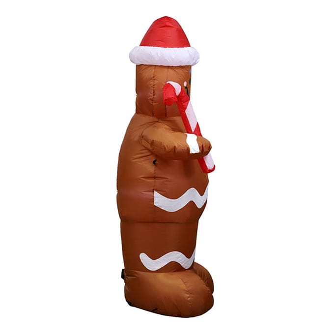 Bonhomme de neige gonflable de Noël en pain d'épice brown