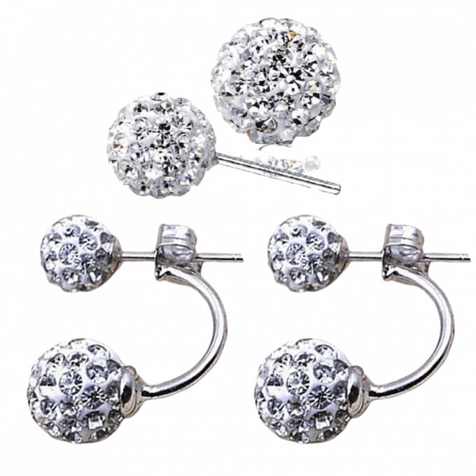2 paar oorbellen - samballa - strass - zilverkeur- Charme Bijoux