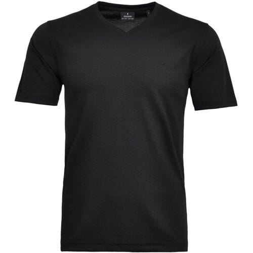 Ragman T-Shirt Softknit Uni Easy Care V-Neck Zwart / male