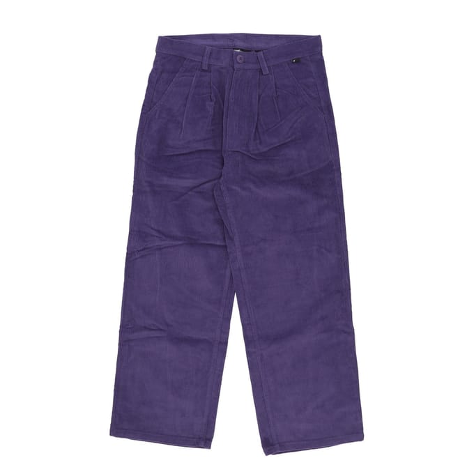 Lange corduroy herenbroek stoffig paars