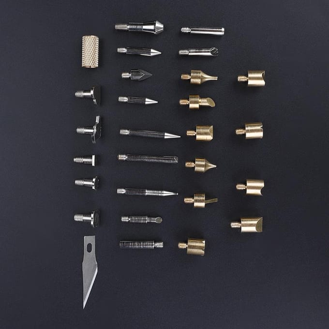 28-delige Set Houtbrandpenpunten Soldeerboutpuntenset Pyrografie Ambachtsgereedschap Kit