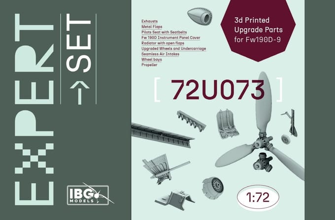 IBG Models Modelbouwpakket - 72U073 3D-geprinte upgradeset - Expert Set voor Fw 190D-9 Resin onderdeel - 1:72 - Modelbouw