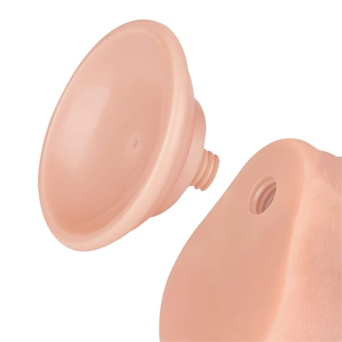 LoveToy - Dildo - Glijdende huid Dildo - Dubbellaagse Dildo - Lengte 18.3 cm - Diameter 3.5 cm - Beige