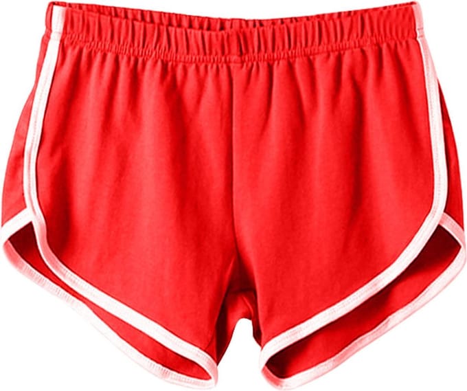 Stijlvolle Dames Sport Broekje / Short | Hardloop / Fitness Broek | Rood - M