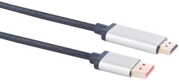 DisplayPort - HDMI kabel | 4K 60Hz | koper | aluminium | 2 meter
