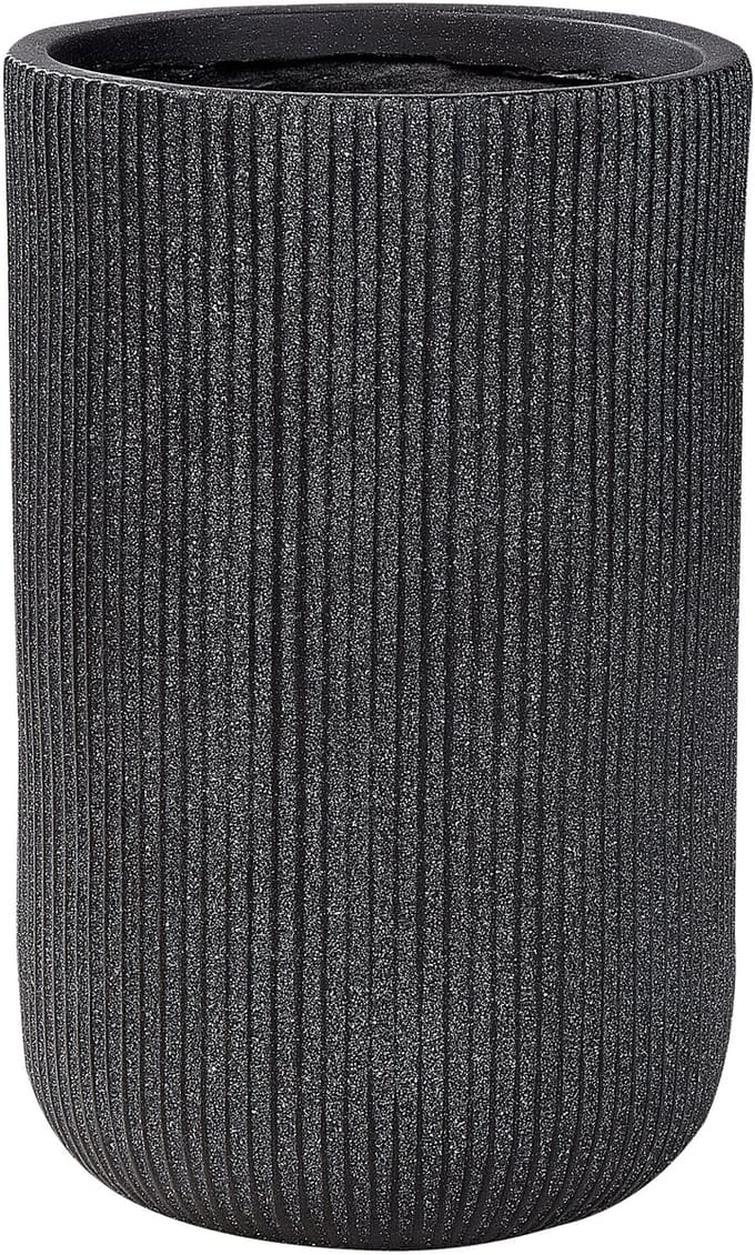 EANTIO - Bloempot - 30 x 30 x 49 cm - Zwart - Kleivezels