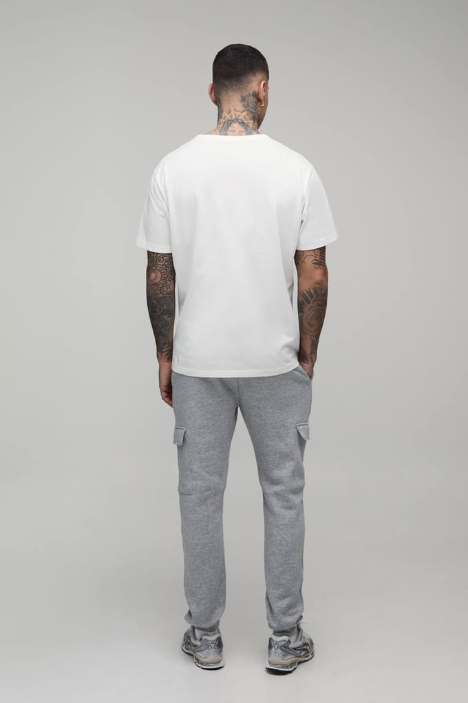 Tall Essential Skinny Fit Cargo Jogger | Grey Marl | Size Large