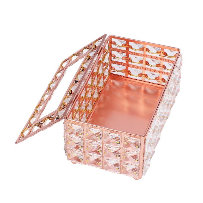 Tissueboxhouder Multifunctioneel Modieus Design Exquise Stevig Duurzaam TissuehouderRoos rosé gouden kleur