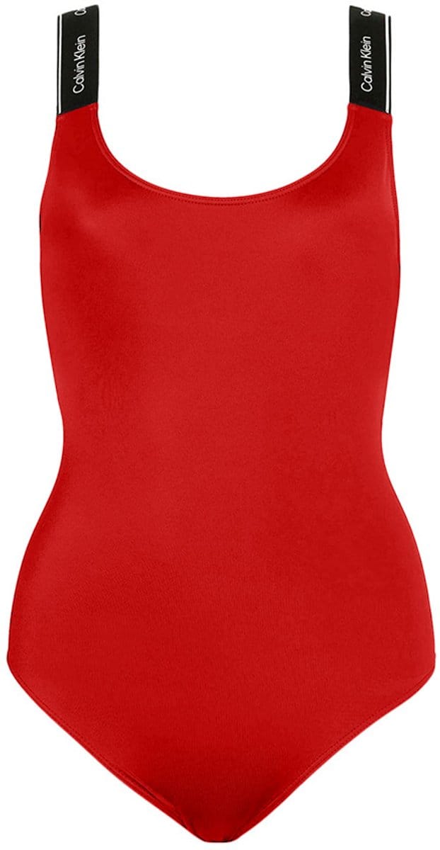 Calvin Klein dames badpak straps logo rood
