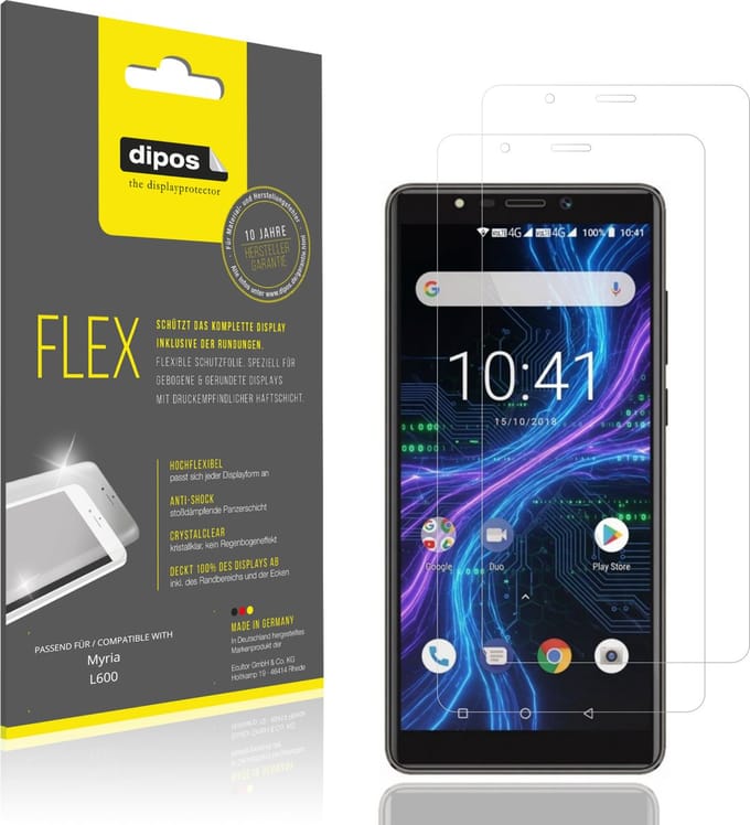 dipos – 2x Beschermfolie geschikt voor Myria L600 | 3D Full Cover Screenprotector | 100% Passend