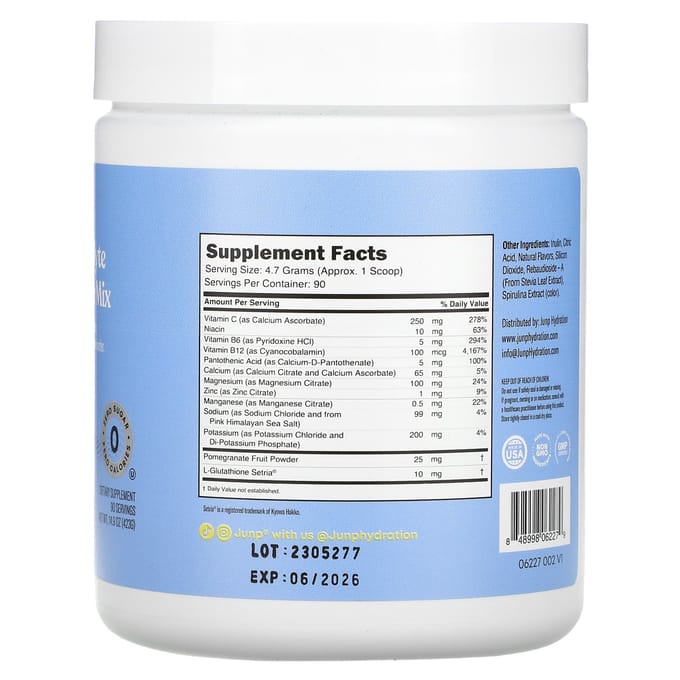 JUNP Hydration, Elektrolytenpoedermix, Bessenlimonadesmaak, 425 gram (423 g)