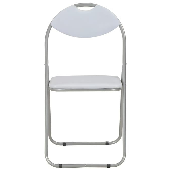 vidaXL Eetkamerstoelen inklapbaar 6 st kunstleer wit
