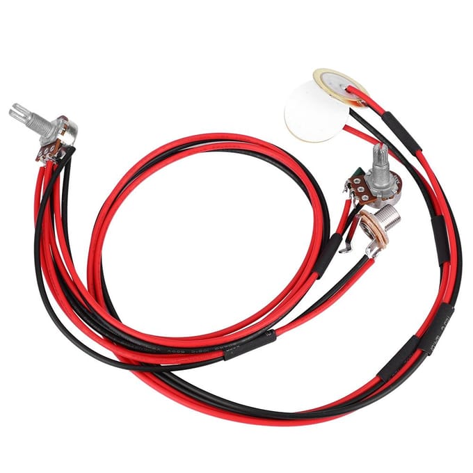 Micro piézo de 6,35 mm avec contrôle du volume et de la tonalité pour guitares folk et ukulélé black