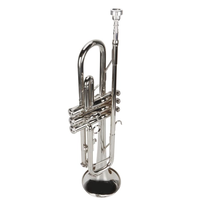 Bb Trompet Set met Mondstuk Vernikkeld Bastrompet Blaasinstrument voor Student Beginner goud