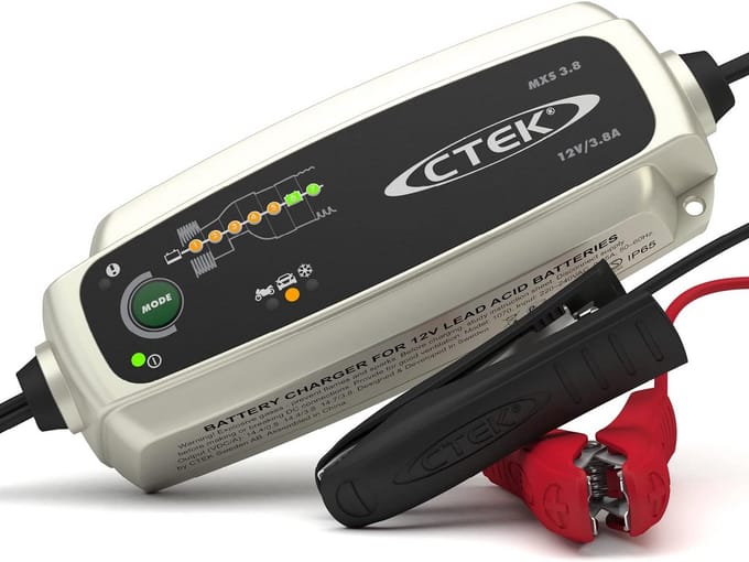 Acculader - Druppellader Batterijmanager - Motor en Auto Onderhoud - Automatische Laadprogramma's - 12V 3.8A - Zwart Zilver