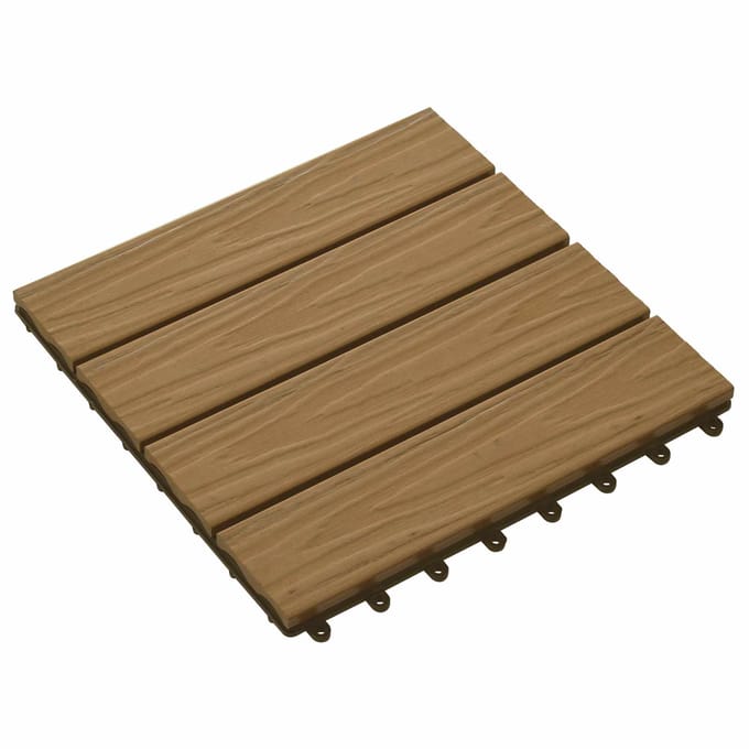 vidaXL - Terras - Tegel - 3D-Design - 11 - st - Teakhout - 30 - x - 30 - cm - WPC