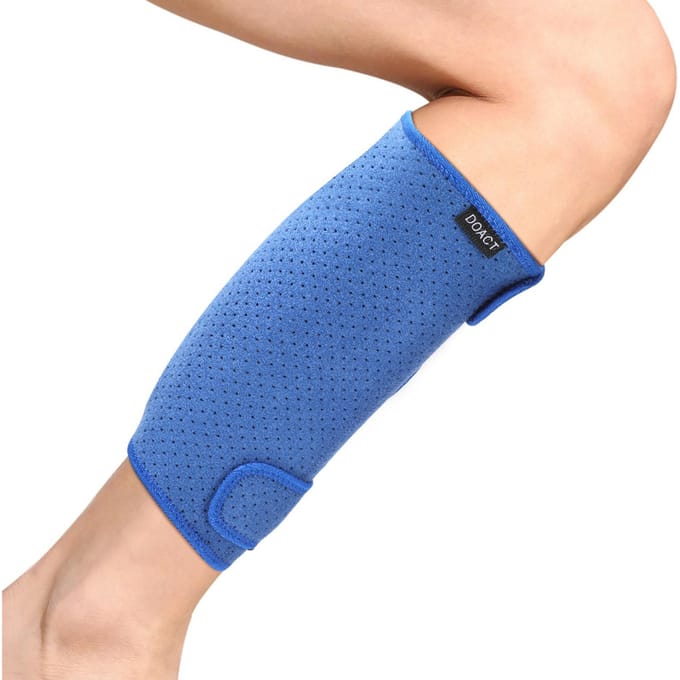 Pakket Verstelbare Kuitcompressie Brace Scheenbeensteun Wrap Onderbeen Sleeve blue