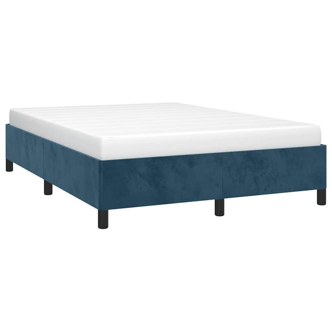 vidaXL - Bedframe - zonder - matras - 140x200 - cm - fluweel - donkerblauw