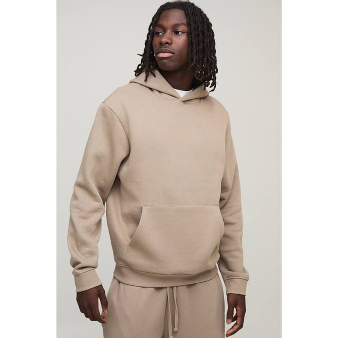 Essential Regular Fit Over the Head Hoodie | Taupe | Size Small