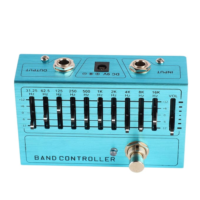 Instrument Band Controller Gitaar Toon Voorversterker 10 Bands EQ Onafhankelijk Uitgangsvolume blue