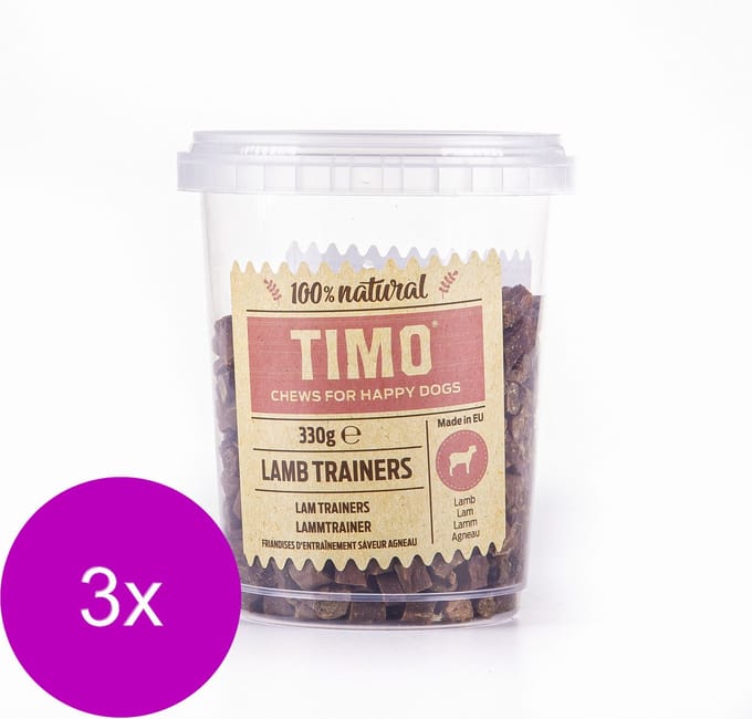 Timo Trainers Lam - Hondensnacks - 3 x 330 g Voordeelemmer