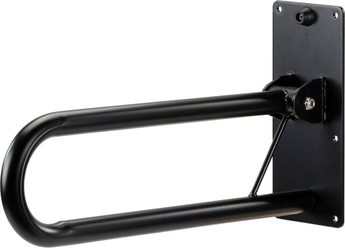 Toiletbeugel Mat Zwart opklapbaar 56 cm, wandbeugel, toiletsteun
