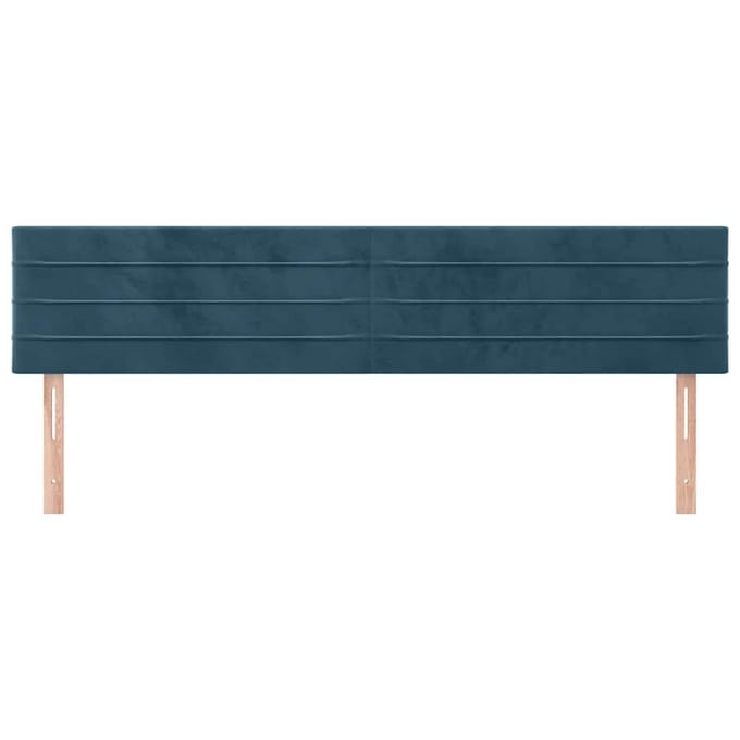vidaXL - Hoofdborden - 200x5x78/88 - cm - fluweel - donkerblauw