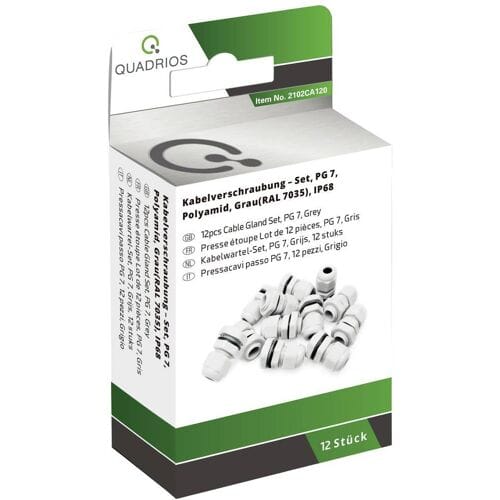Quadrios 2102CA120 Wartel assortiment PG7 PA66 Lichtgrijs 1 set(s)