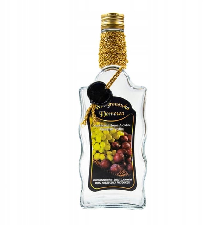 Bimberek Winogronówka - Decoratieve Fles - 500ml - Geëtiketteerd - Met Slinger