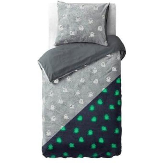 Sleeptime dekbedovertrek Glow in the dark Spooky Grey 140 x 200/220 cm