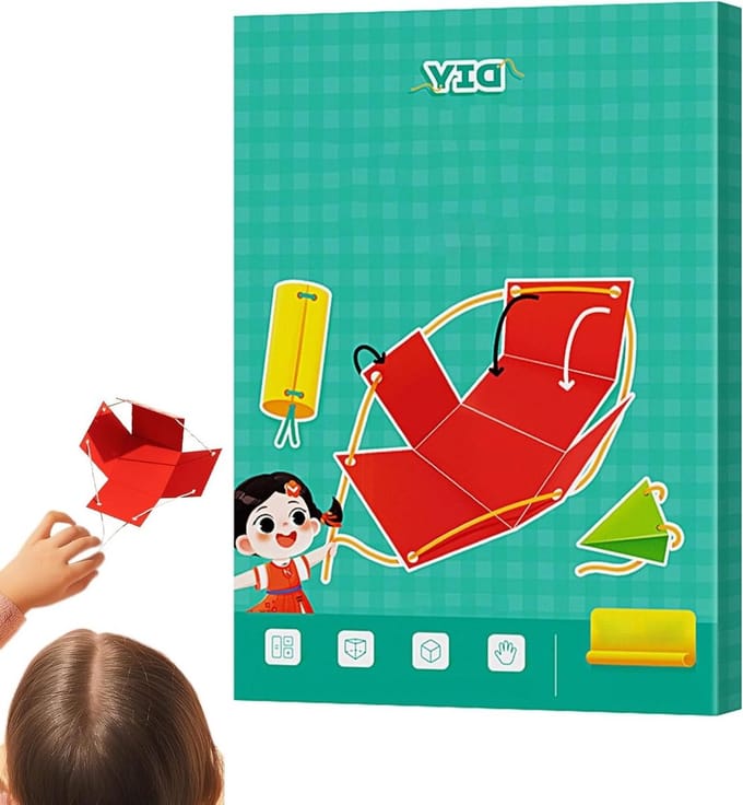 Geometrie Boek - Leerboek Kinderen - Ruimtelijk Leren - Interactieve Pull-Cord - 29 x 22 cm - Groen