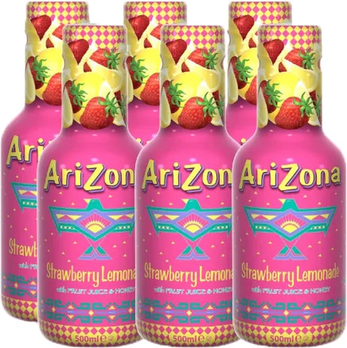 Arizona - Strawberry Lemonade with Fruit Juice & Honey - 6x 500ml
