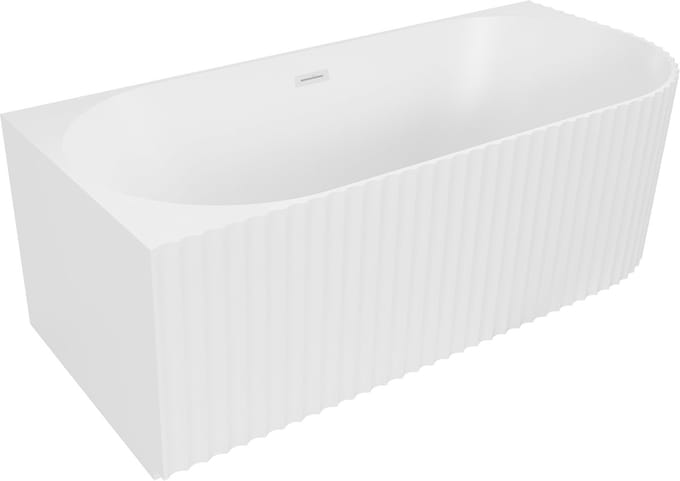 Mexen Gia vrijstaande hoekbadkuip geribbeld links 170 x 80 , wit mat, overloop wit - 52701708001L-20