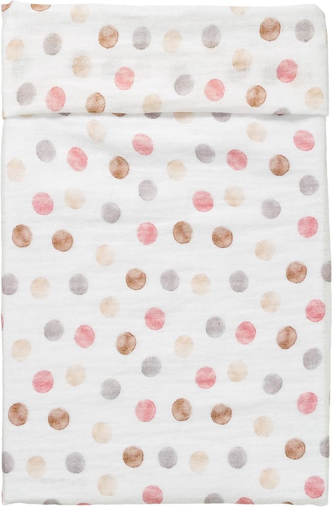 Cottonbaby Wieglaken - Dot - wit/multicolor - lakentje - 75x90 cm