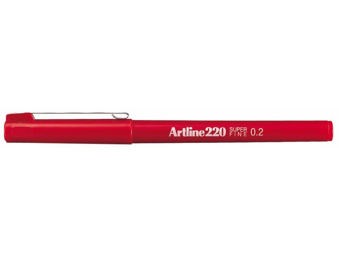 Fineliner Artline 220 rond super fijn rood