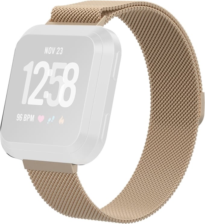 Milanees bandje - geschikt voor Fitbit Versa / Versa 2 - maat M/L - champagne