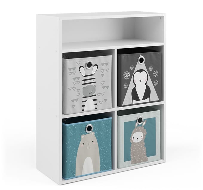 Vicco Kinderboekenkast – 72 x 90.2 cm met 4 vouwboxen Wit