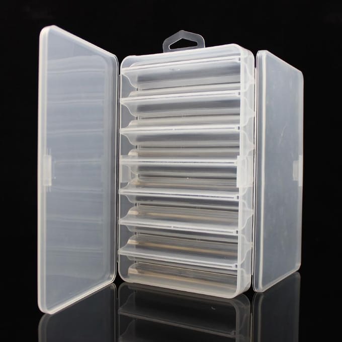 21 X 11.5 X 3.6cm Boîte à leurres de pêche Double Face 14 Compartiments gray