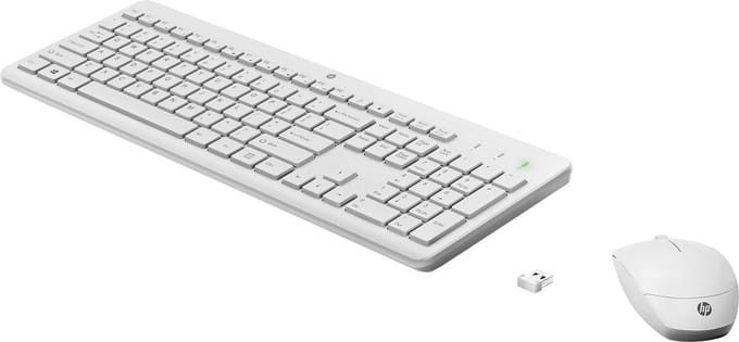 HP 230 Wireless Mouse and Keyboard Combo EU English - Keyboard and mouse set - Engels - Wit