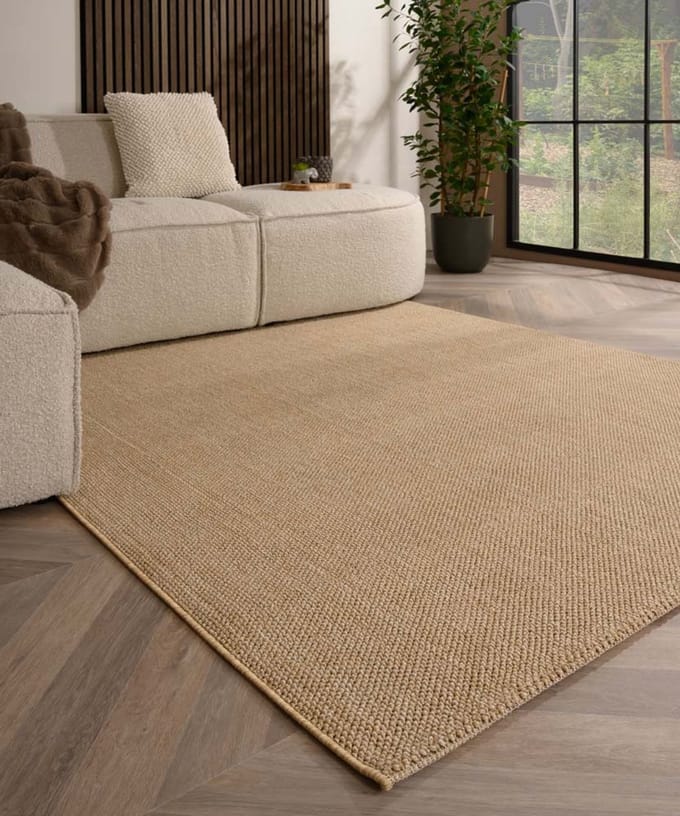 Laagpolig vloerkleed - Loom beige 120x170