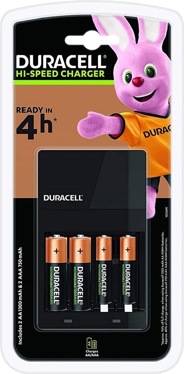 Duracell Lader inc 2 x AA en 2x AAA CEF14